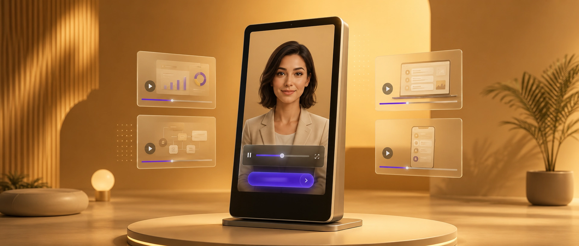 Avatar running a guided product launch demo